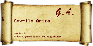 Gavrila Arita névjegykártya